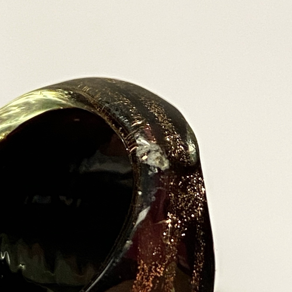 VINTAGE Glass Glitter MCM Dichroic Ring Sz 6 - Picture 8 of 11